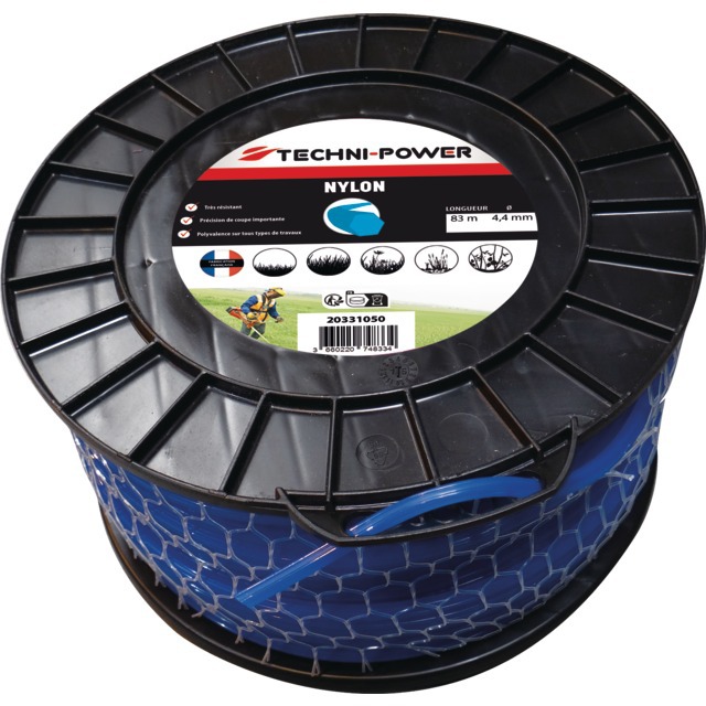 FIL de Debroussailleuse Hexagonal Nylon Ø4,4MM 83M Techni-power référence fournisseur 20331050